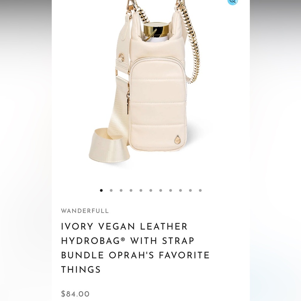 Wanderfull IVORY Vegan Leather HYDROBAG WITH STRAP BUNDLE*